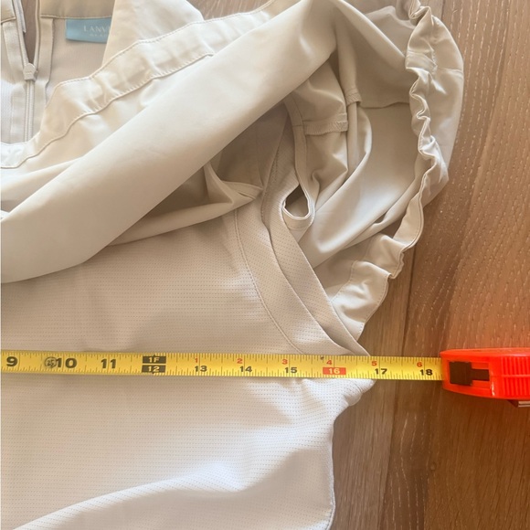 Lanvin Blanc Golf Sleeveless Dress - Size M - Pleated & Adjustable Waist - Picture 6 of 7